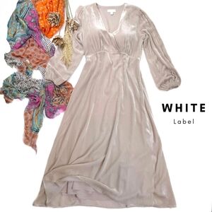 New White Label Cream Long Sleeve Dress Sz 12